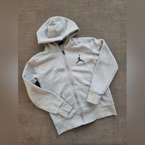 Nike Jordan Kids' Light Gray Full-Zip Hoodie Jump Man Size Small/ 8-10